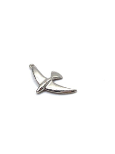 14K solid white gold, yellow gold and rose gold bird charm, SKU# L-10