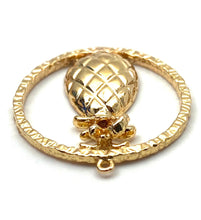 14K solid white gold, yellow gold and rose gold pineapple charm , SKU # L-95