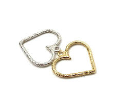 14K solid white gold, yellow gold and rose gold heart charm , SKU# L-136