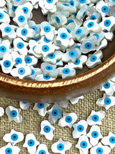 Mother Of Pearls Blue Eye Palm Beads, Mother Of Pearl Beads, Evil Eye Beads, Sku#M11