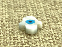 Mother Of Pearls Blue Eye Palm Beads, Mother Of Pearl Beads, Evil Eye Beads, Sku#M11