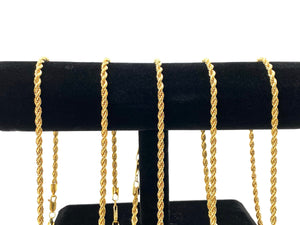 4mm French rope chain, 14KGF, 18 - 26 inch 14K gold filled chain, SKU# FR-4