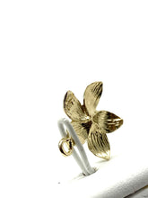14K solid yellow gold and rose gold plumeria charm  , SKU # L-176