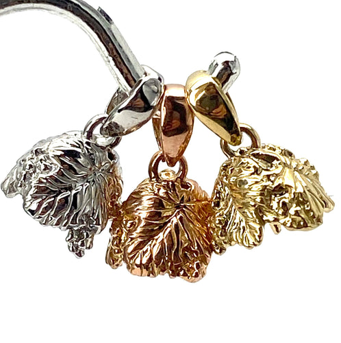 14K solid rose gold, white gold and yellow gold bail, SKU# TP-197