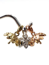 14K solid white gold, rose gold and yellow gold bail, SKU# TP-203