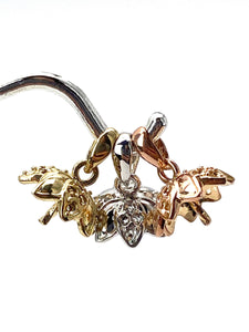 14K solid white gold, rose gold and yellow gold bail, SKU# TP-203