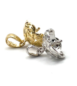 14K solid yellow and white gold bail, SKU# TP-022