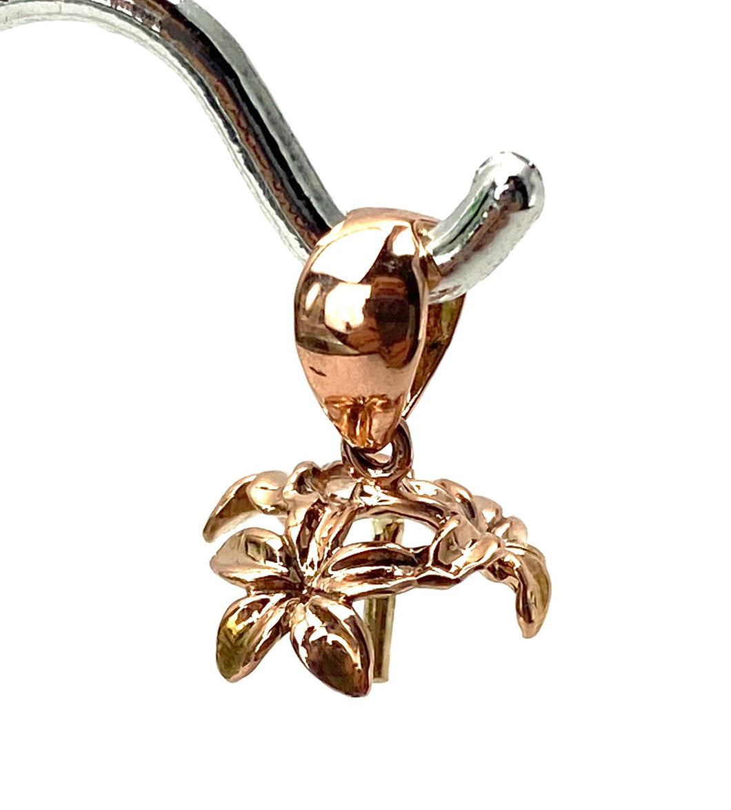 14K solid rose gold flower bail, SKU# to-974