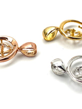 14K solid yellow gold, white gold and rose gold bail, SKU# TP-104