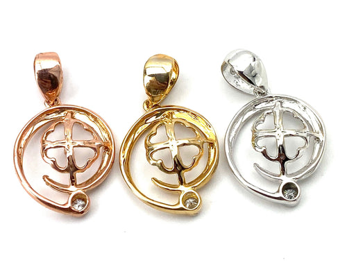14K solid yellow gold, white gold and rose gold bail, SKU# TP-104