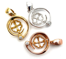 14K solid yellow gold, white gold and rose gold bail, SKU# TP-104