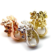 14K solid white gold, yellow gold and rose gold flower bail, SKU# TP-023