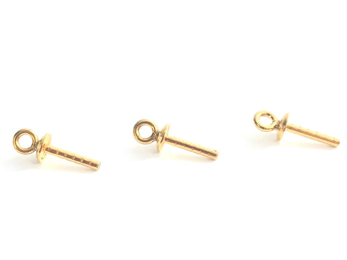 14K Yellow Gold & white gold  Eye Screw Bail Sku#11-30-7