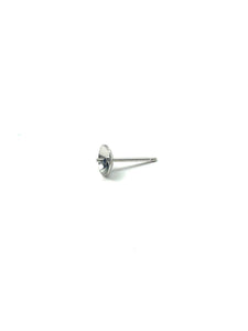14K solid white gold earring pearl post, SKU# 12-28-623