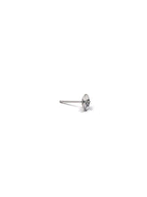 14K solid white gold earring pearl post, SKU# 12-28-623