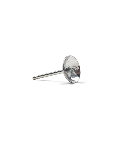 14K solid white gold earring pearl post, SKU# 12-28-623