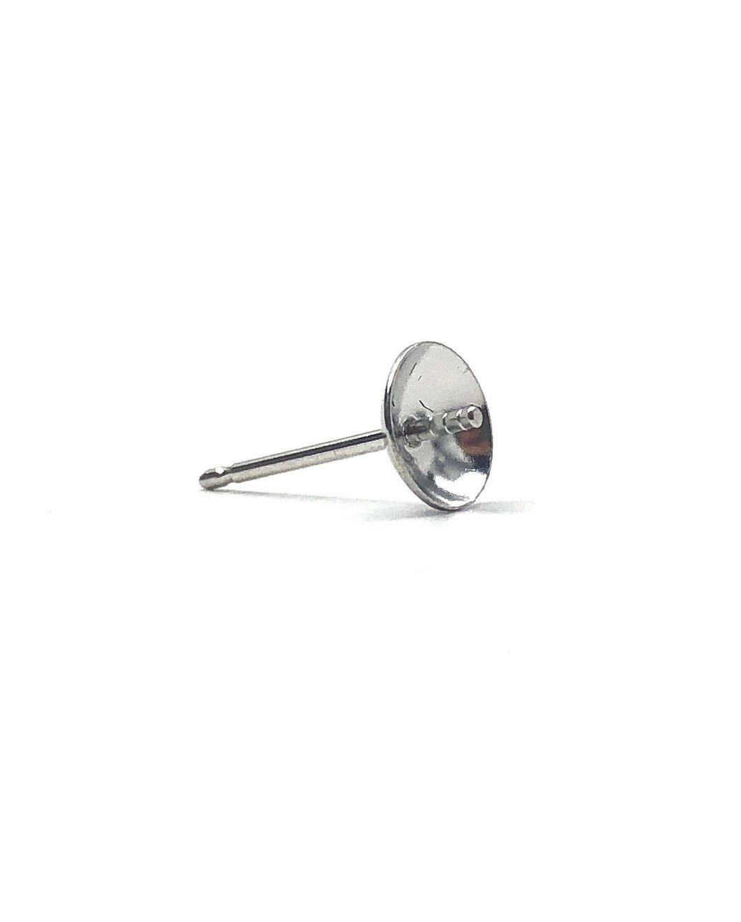 14K solid white gold earring pearl post, SKU# 12-28-623