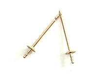 14K Solid Gold Ear Post 531, 2.25mm Cup With Peg, Sku#11-28-3025