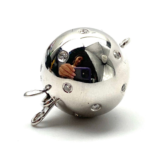14K solid white gold bail w/ diamonds, SKU# A102-L4