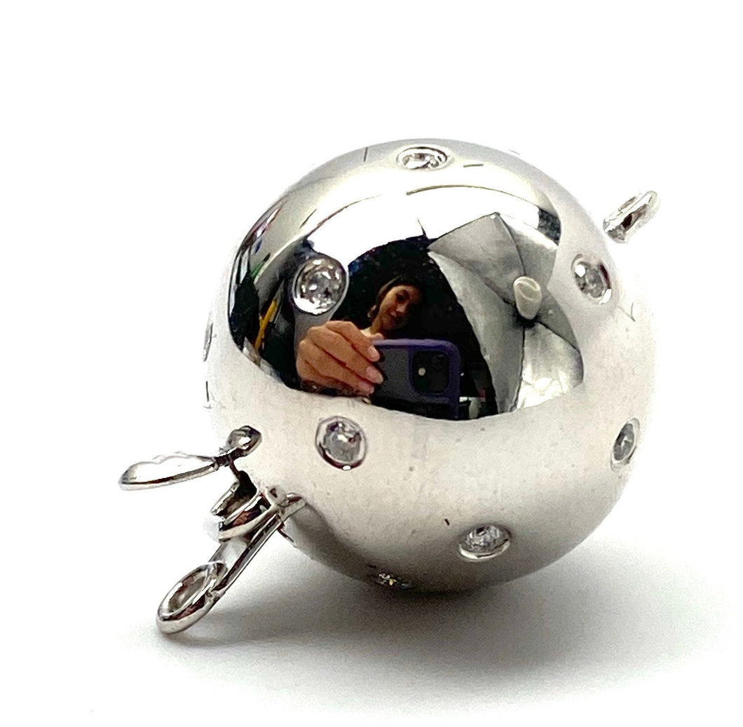 14K solid white gold bail w/ diamonds, SKU# A102-L4