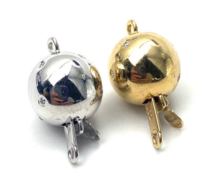 14K solid white and yellow gold bail w/ 0.04 diamonds, SKU# A381-L4