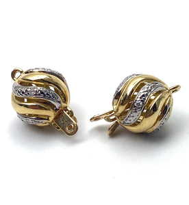 14K solid white and yellow gold bail w/ 0.02 carat diamonds, SKU# AW307-10-40-L4