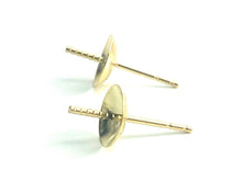 14K Solid Gold Ear Post 8mm Cup, Sku#11-28-540P