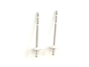 14K White Gold Ear Post 2.5mm Cup, Sku#12-28-3022