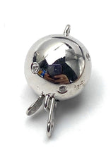 14K 8.93 mm solid white gold clasp w/ 0.035 diamonds, SKU# A375L4