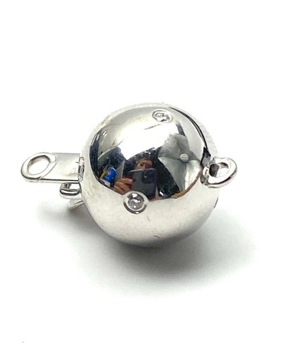 14K 8.93 mm solid white gold clasp w/ 0.035 diamonds, SKU# A375L4