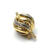 14K 11.77 mm solid yellow and white gold clasp w/ 0.02 carat diamonds, SKU# AW307-72-4D-L4
