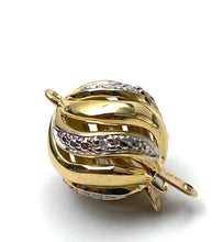 14K 11.77 mm solid yellow and white gold clasp w/ 0.02 carat diamonds, SKU# AW307-72-4D-L4