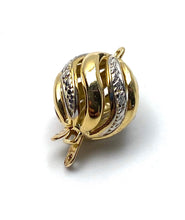 14K 11.77 mm solid yellow and white gold clasp w/ 0.02 carat diamonds, SKU# AW307-72-4D-L4