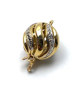 14K 11.77 mm solid yellow and white gold clasp w/ 0.02 carat diamonds, SKU# AW307-72-4D-L4