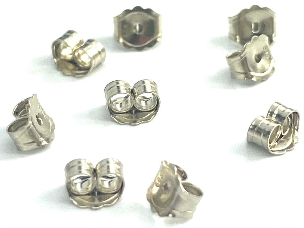 Solid White Gold Earring Back, Sku#12-27-510