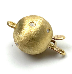 14K 9.74 mm solid yellow gold clasp w/ 0.05 carat diamonds, SKU# A287M-L4
