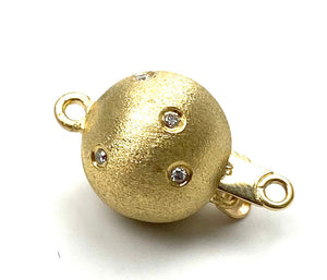 14K 9.74 mm solid yellow gold clasp w/ 0.05 carat diamonds, SKU# A287M-L4