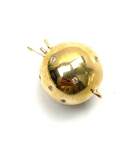 14K 14.66 mm solid yellow gold clasp w/ 0.1125 carat diamond, SKU# A102B-L4