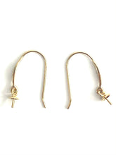 14K Solid Gold Ear-wire with Pearl Cup, Sku#236-14Y-4