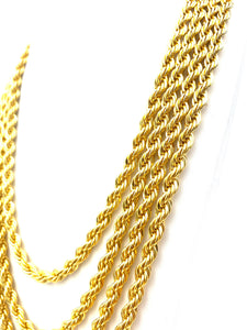 14KGF 6mm French Rope Chain Necklace , Sku#FR-6