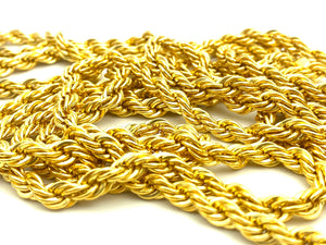 14KGF 6mm French Rope Chain Necklace , Sku#FR-6