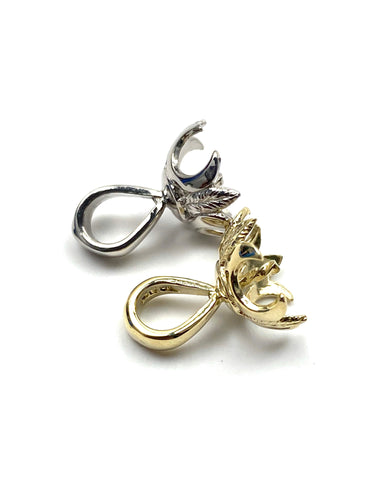 14K solid gold and white gold pendant with bail , SKU# TP-135