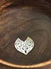 White carved Mother of Pearl Dolphin Tail