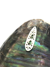 White South Sea Mother of Pearl Carved Surfboard  M233