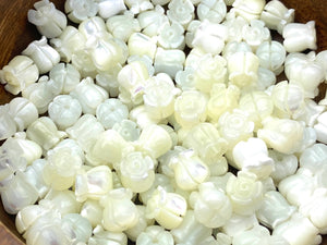 Mother Of Pearls Small White Crown Flowers Beads, Sku#M22