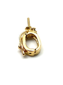 14K solid yellow gold bail , 0.04CT diamond , SKI# APGP07Y