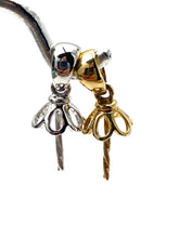 14K solid yellow gold and white gold flower bail , SKU# 14264