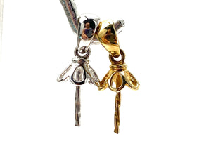 14K solid yellow gold and white gold flower bail , SKU# 14264
