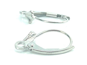 14K White Gold Lever Back Ear Wire, Sku#12-29-3/CR