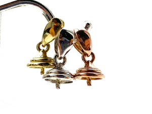 14K solid yellow gold, white gold and rose gold bail, SKU#TP-009